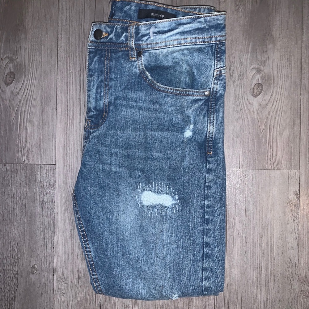 High waste boy friend jeans